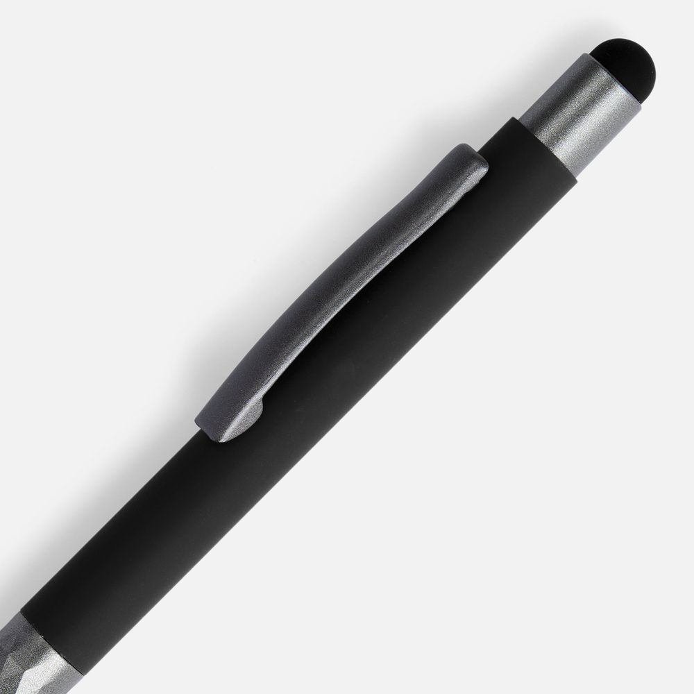 Ручка шариковая Digit Soft Touch со стилусом, черная