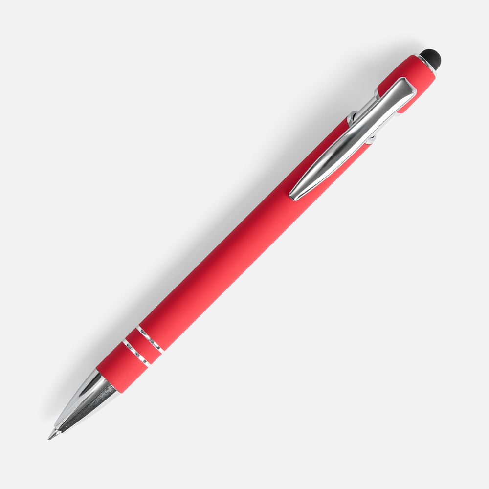 Ручка шариковая Pointer Soft Touch со стилусом, красная
