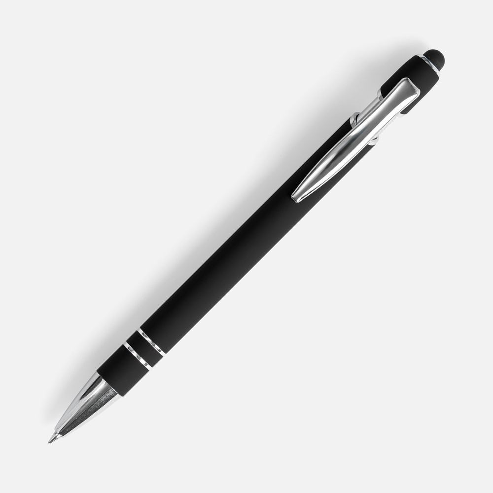 Ручка шариковая Pointer Soft Touch со стилусом, черная